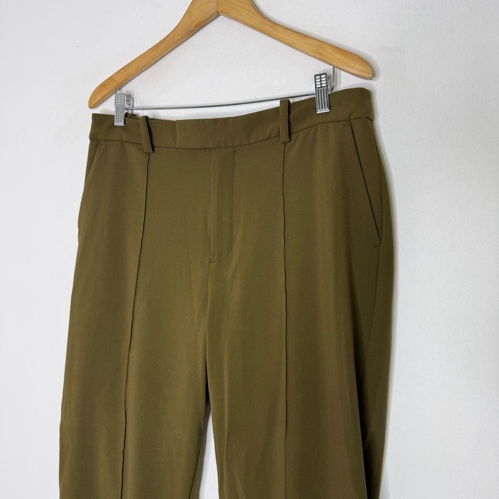 Madewell Fairbanks Pant Green Slim Tapered Pintuck Trouser Size 12 - Picture 4 of 10